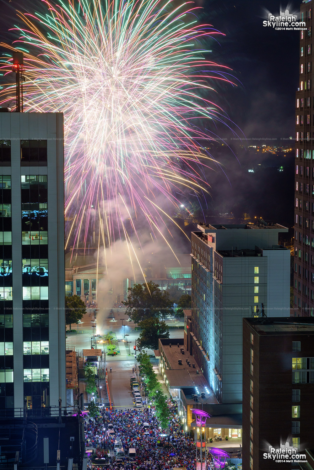 City watching on July 4th and Fireworks in Raleigh