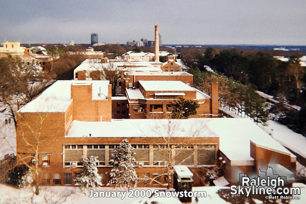 Raleigh Skyline from Dabney Hall after 22 inches of snow, January 2000