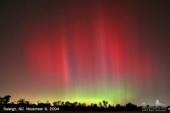 Aurora Borealis in Raleigh, NC - November 8, 2004