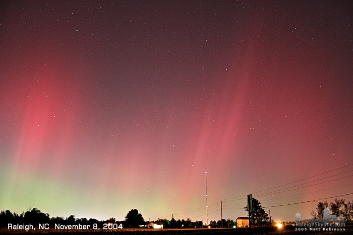 Auroras in Raleigh, NC - November 2004