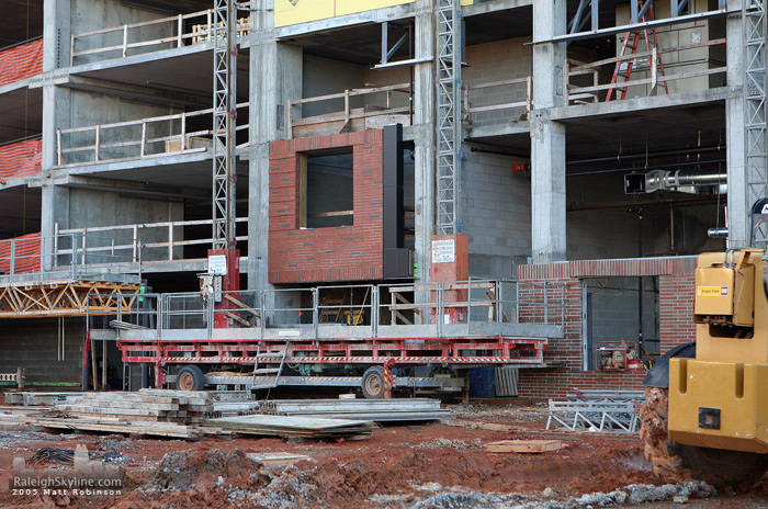 Here's a first look at the brick exterior of the Quorum Center.