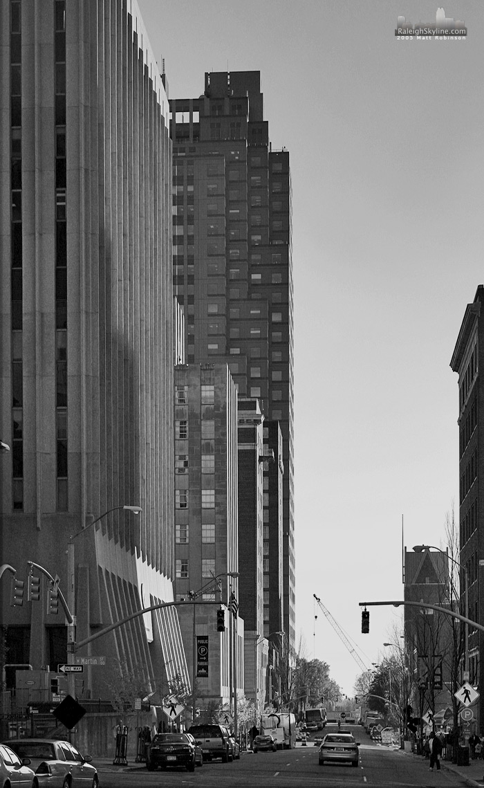 South Salisbury Street looking towards the Courthouse and 2 Hannover Square. 