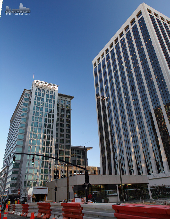 Davie Street with One and Two Progress Plaza.