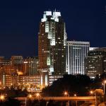 The southern end of Raleigh's skyline from South Saunders Street. 