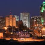 Raleigh Christmas skyline from Bolyan Avenue.