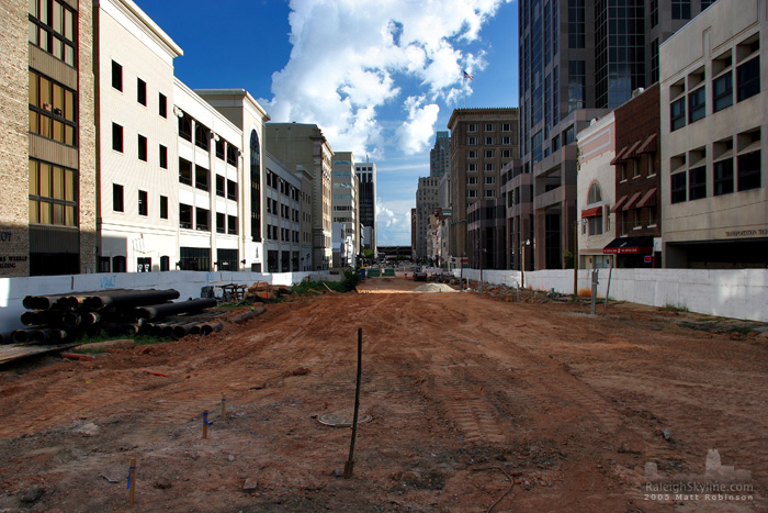 Fayetteville Street under contruction