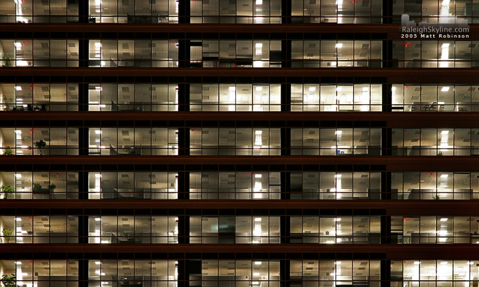 Two Progress Plaza floors at night