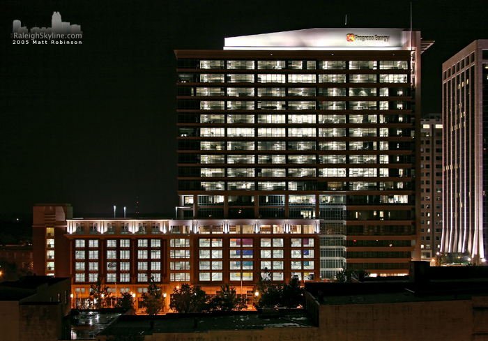 Two Progress Plaza all lit up