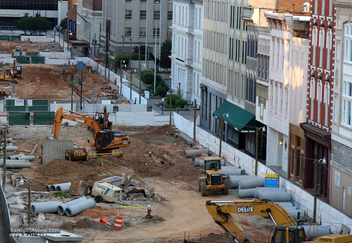 Fayetteville Street under construction