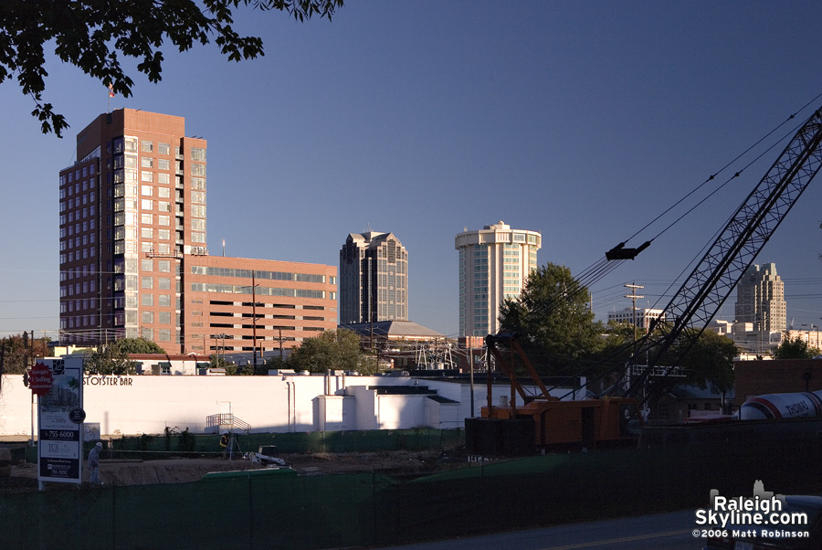 The site of 222 Glenwood with the Quorum Center.