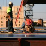 Convention center construction workers.