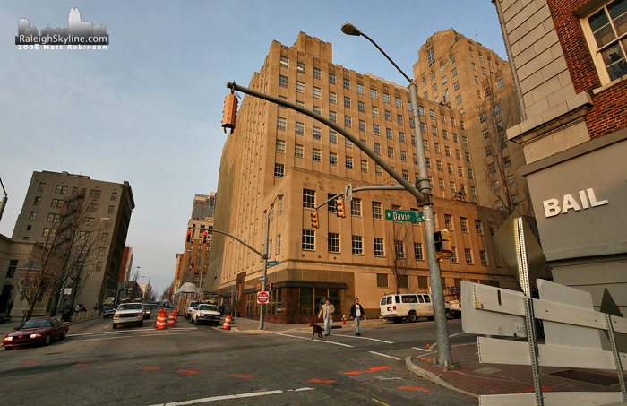 The Wake County office building at the corner of Davie and Salisbury Street