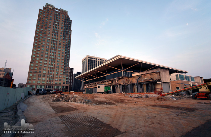 Two Hannover Square sits next to the partially demolished convention center.