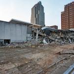 The eastern side of the old Raleigh convention center looks pretty brutal.