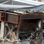 Close up of debris from the old Raleigh convention center.