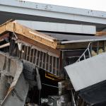 Close up of debris from the old Raleigh convention center.