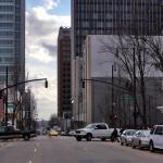 A look down Wilmington Street towards the future site of the RBC Centura Bank Headquarters.