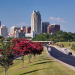 We'll start off with a view of downtown from South Saunders with the Crape Myrtles in bloom.