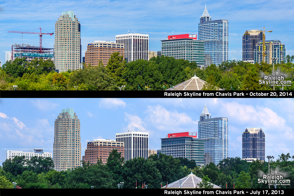 2013-2014 Raleigh Skyline comparison from Chavis Park