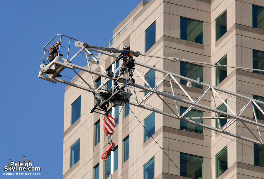 That takes some courage, some 300 feet up in the air.