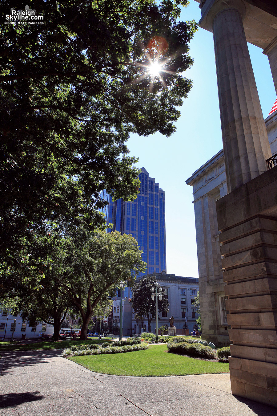 Sun peeks through on the Capitol grounds.