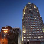 Magic hour looking up at BB&amp;T in Raleigh.