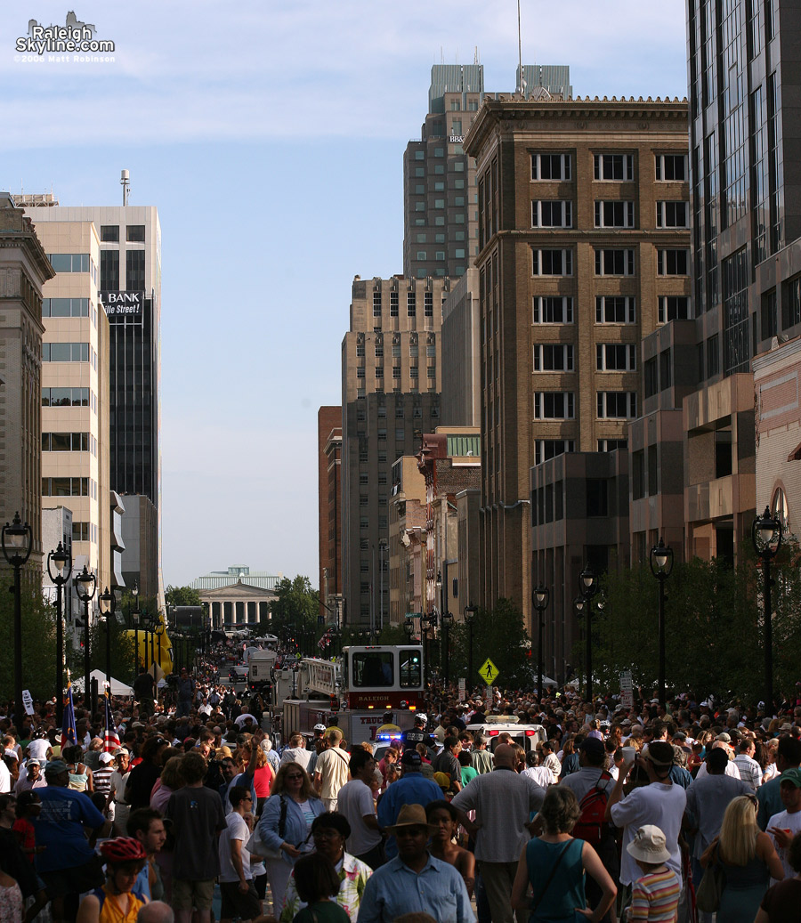 Crowds packed the brand new Fayetteville Street.