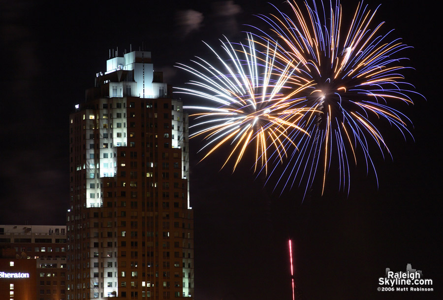 Fireworks over the Raleigh Skyline.