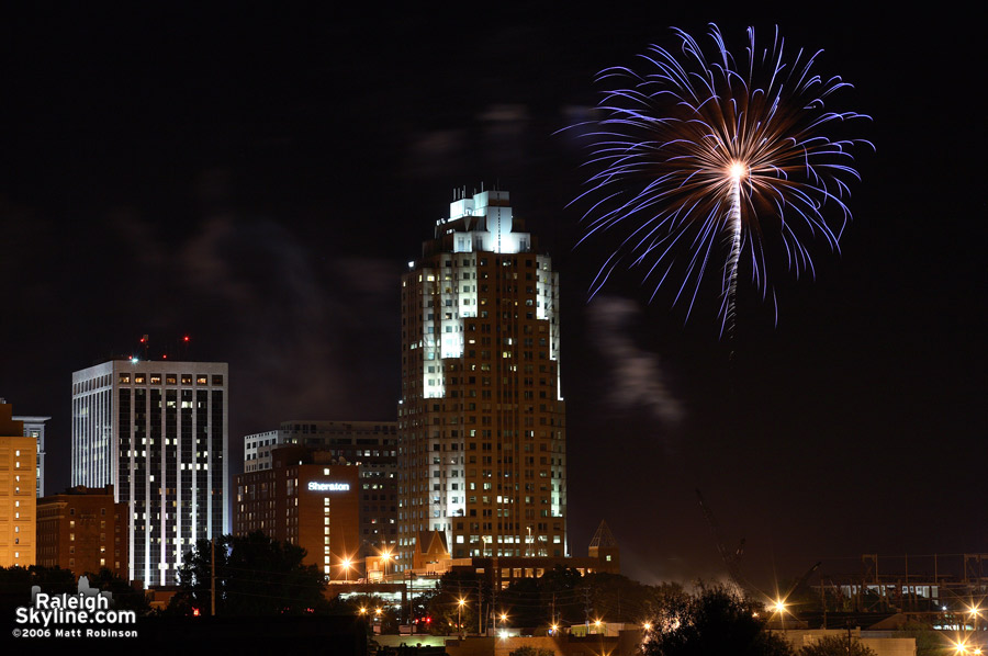 Fireworks over the Raleigh Skyline.