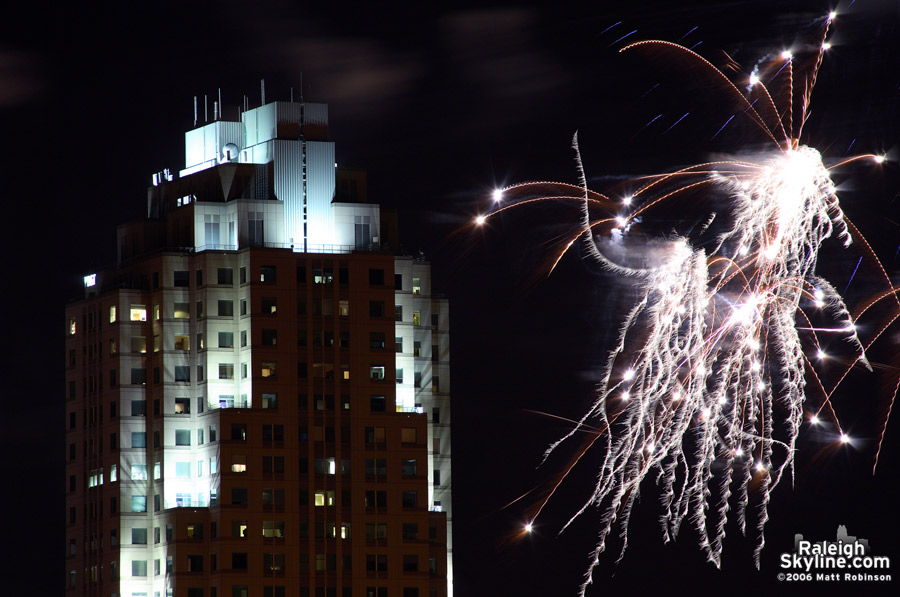 Fireworks over the Raleigh Skyline.