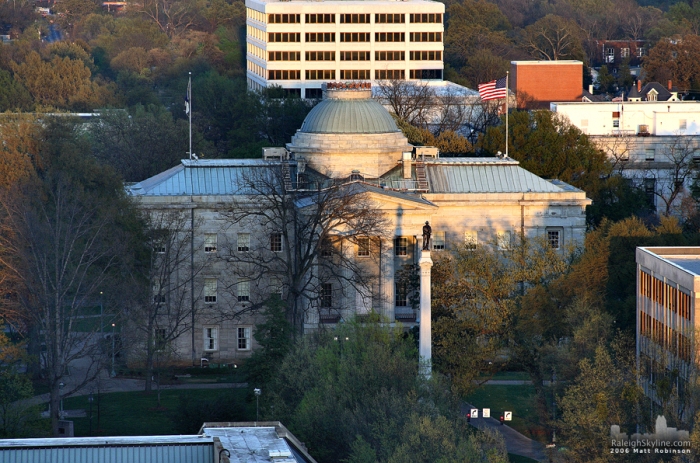 The North Carolina State Capitol building, downtown Raleigh.