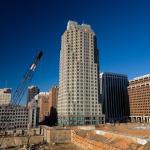 Deep blue sky at the Raleigh convention center construction site