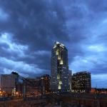 A fierce gust front and shelf cloud encroaches Downtown Raleigh.