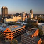 Downtown Raleigh as seen from Aurthur's Restaurant and Lounge on top of the Clarion Hotel.