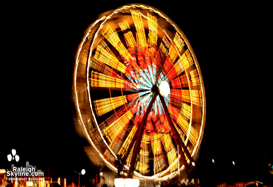 Spinning ferris wheel.