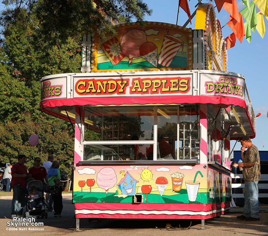 Colorful Candy Apple booth.