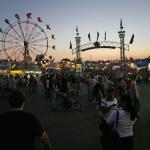 Dusk falls on NC State Fair goers.