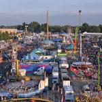 Aerial of the Midway from the main Ferris Wheel at the 2006 North Carolina State Fair.