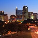 Raleigh Skyline as of 2011 at night