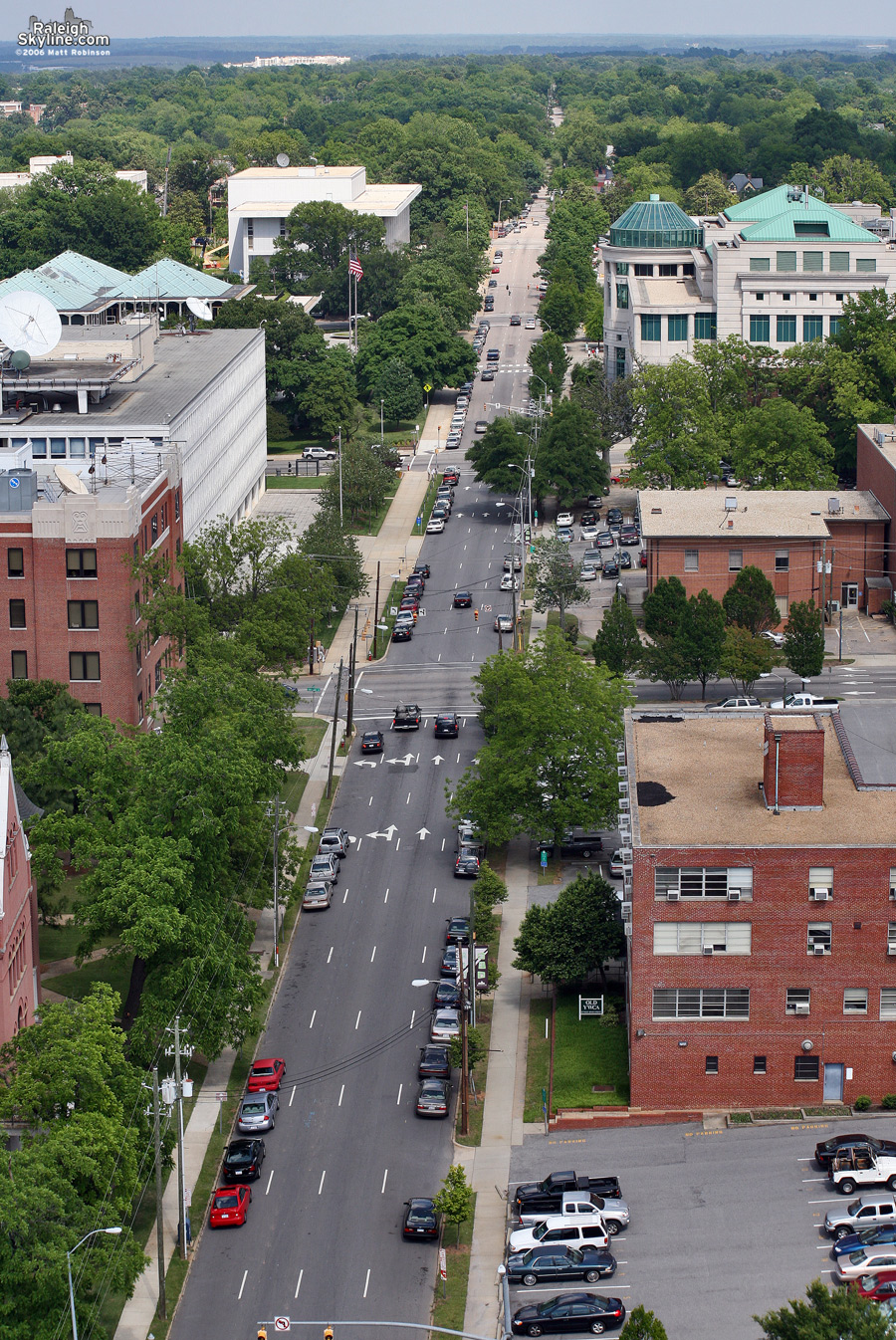 Jones Street stretches across downtown Raleigh.