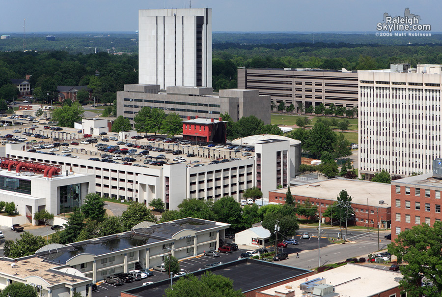 Archdale Building and north end of downtown Raleigh.