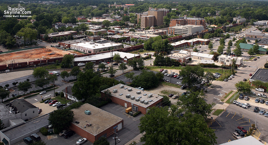 Glenwood South district of Raleigh from the top floor of the Quorum Center.