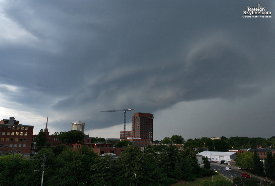 Quorum Center and approaching storm.