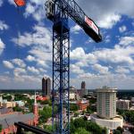 The crane from the Quorum Center and downtown Raleigh.