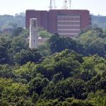 DH Hill Library and NC State Bell tower.