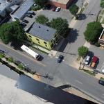 Looking down on Harrington and Jones Street from the Quorum Center.