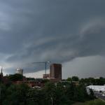 Quorum Center and approaching storm.