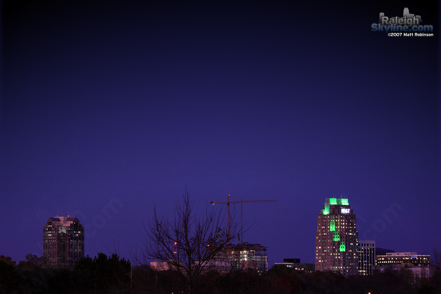 New BB&amp;T sign shines brightly at dusk