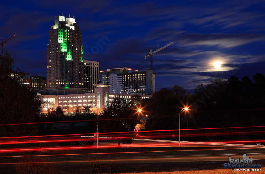 Moon rise at magic hour