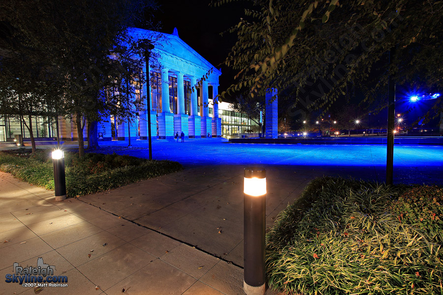 Patrons gather for a show - Lichtin Plaza